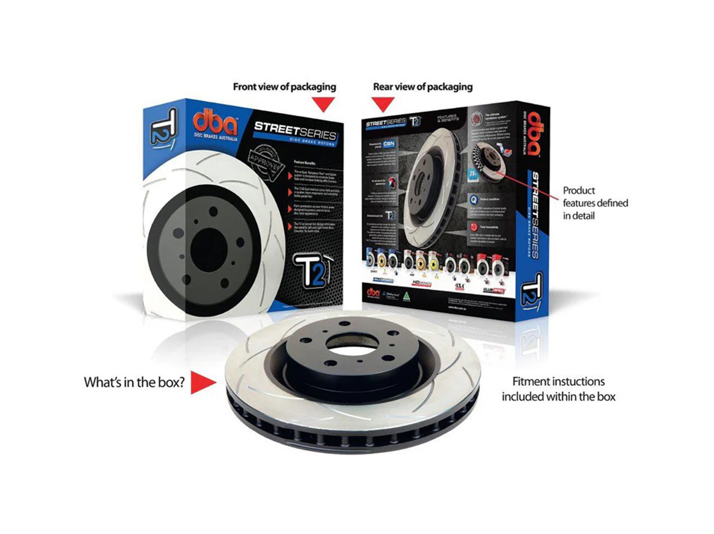 DBA T2 Slotted Rear Brake Rotors – Toyota LandCruiser